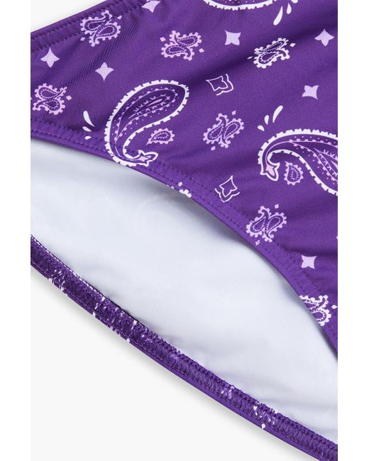 Maje Purple Paisley-print Halterneck Bikini