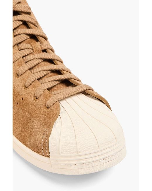 Adidas Originals Brown Superstar Suede High-Top Sneakers for men