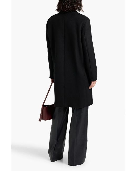 Theory Black Double-Breasted Wool-Felt Coat