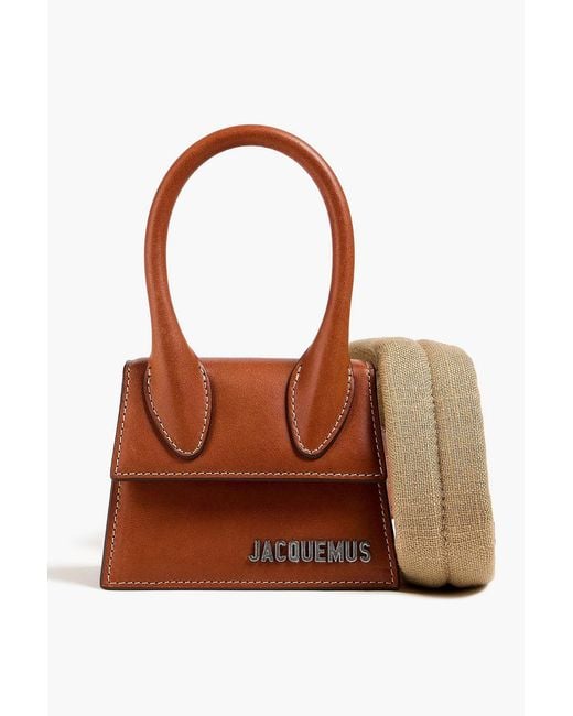 Jacquemus Brown Le Chiquito Homme Leather Messenger Bag for men
