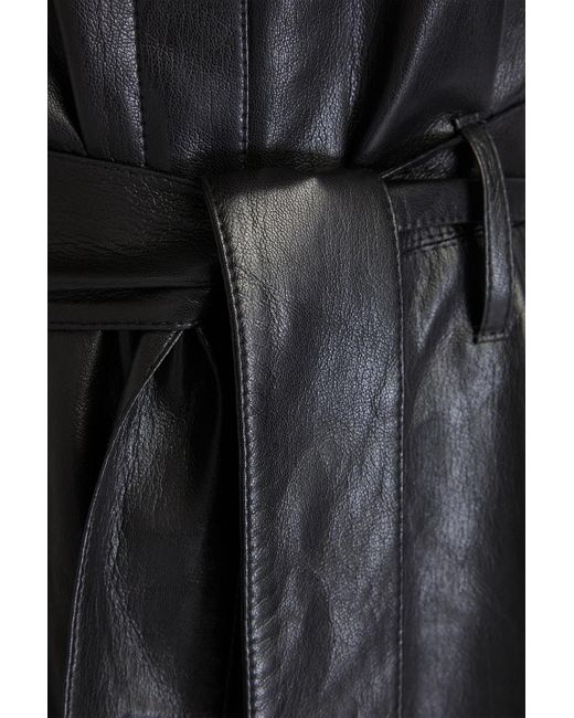 Nanushka Black Belted Mini Shirt Dress