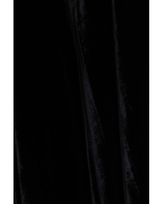 Saloni Black Dahlia midikleid aus samt mit raffung