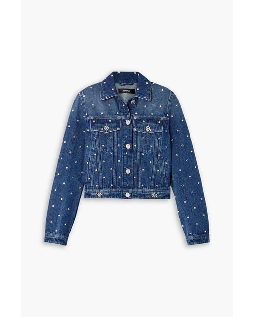 Versace Blue Studded Denim Jacket