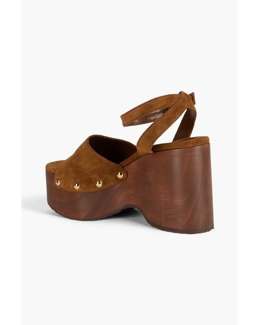 Gianvito Rossi Brown Ardéa Suede Platform Sandals