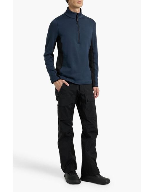 Aztech Mountain Blue Shell-paneled Fleece Half-zip Base Layer for men