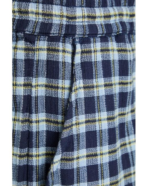The Elder Statesman Blue Checked Cotton Shorts for men