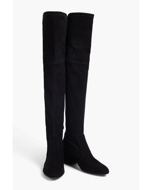 Stuart Weitzman Black Flareland overknees aus veloursleder
