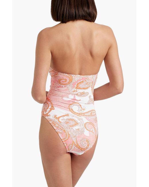 Melissa Odabash Pink Zanzibar Twisted Paisley-print Halterneck Swimsuit
