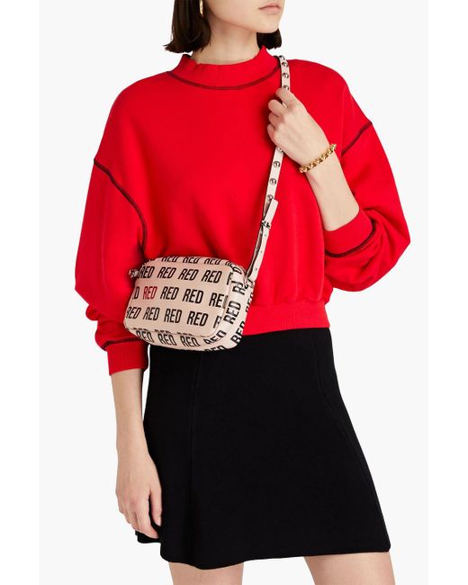 Red(v) Pink Printed Leather Shoulder Bag