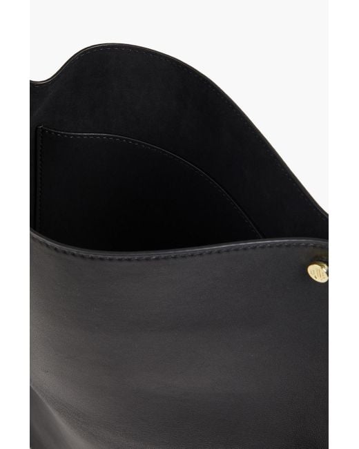 Maje Black Fringed Leather Shoulder Bag