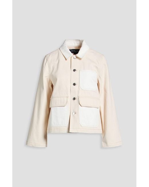 Veronica Beard Natural Dahl Two-tone Denim Jacket