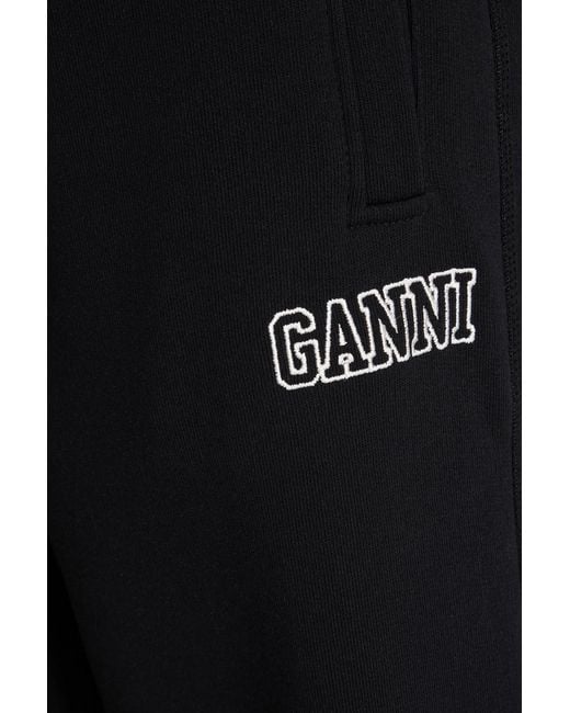 Ganni Blue Cotton-blend Fleece Track Pants