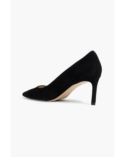 Stuart Weitzman Black Leigh 75 Suede Pumps