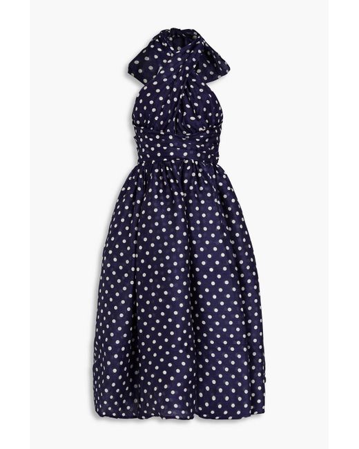 blue black white yellow dress JULIA LONG SLEEVE MIDI BLUE DRESS main image 0