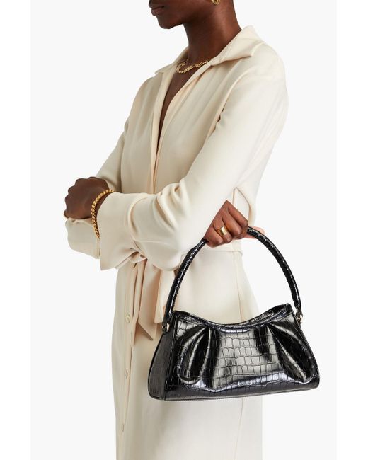 Elleme Black Dimple Croc-effect Leather Shoulder Bag