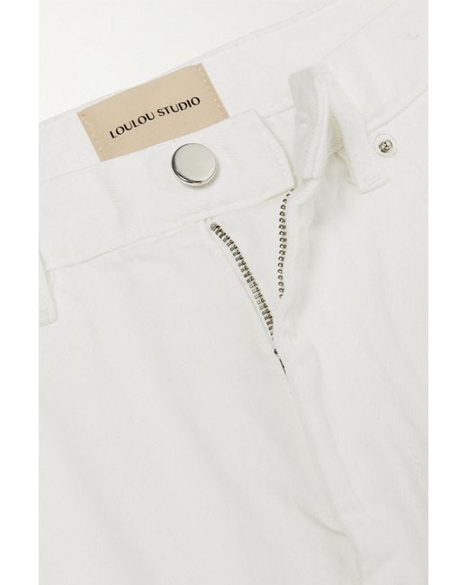 Loulou de Saison White Wular High-rise Straight-leg Jeans