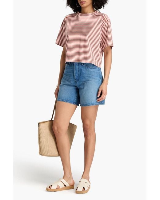 Brunello Cucinelli Pink Striped Cotton-jersey T-shirt