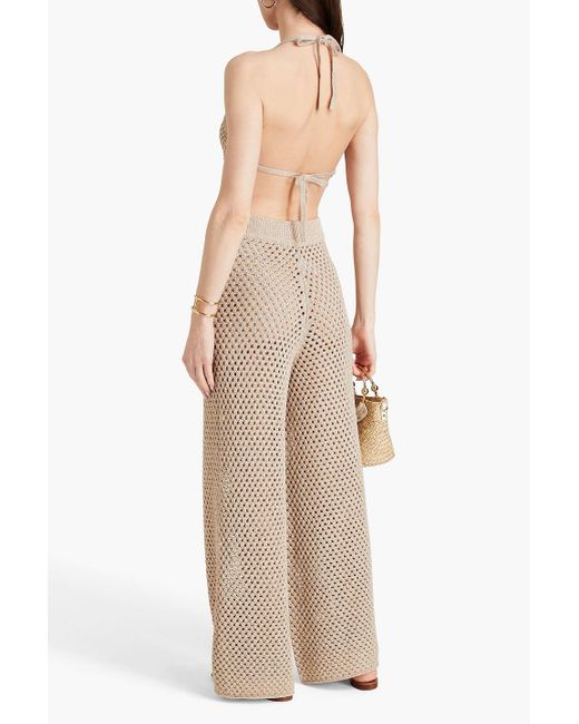 Solid & Striped Natural The Gretchen Crochet-knit Wide-leg Pants