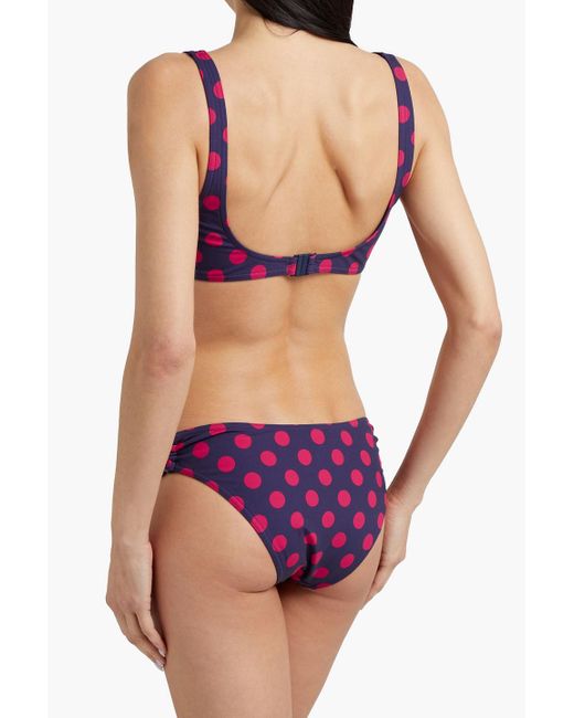 Zimmermann Purple Tief sitzendes bikini-höschen mit ringdetails und polka-dots
