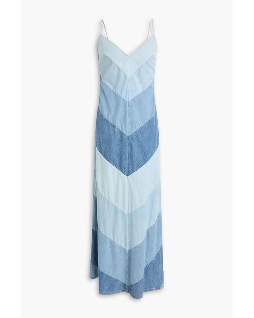 Zimmermann Blue Paneled Denim Maxi Dress