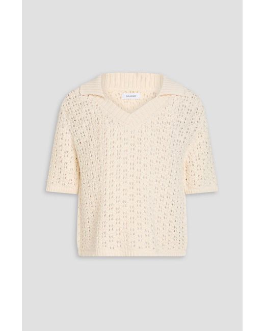 NAADAM Natural Pointelle-Knit Pima Cotton Polo Sweater
