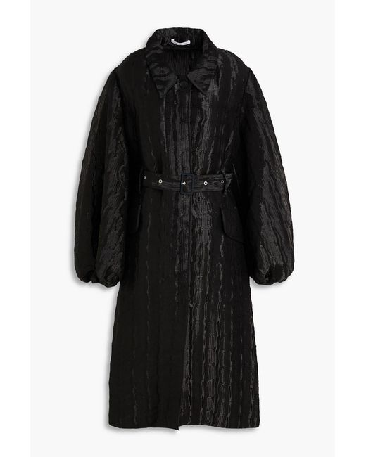 CECILIE BAHNSEN Black Farrel Jacquard Trench Coat
