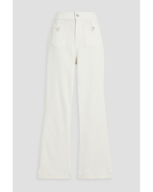 Veronica Beard White Carson High-Rise Kick-Flare Jeans