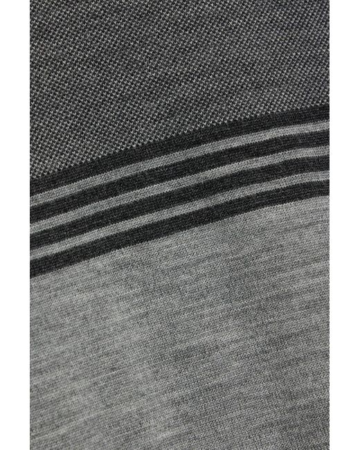 Thom Browne Gray Striped Wool-Blend Sweater for men