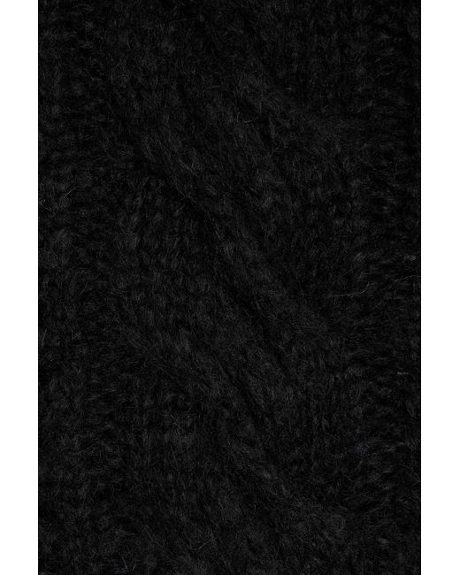 IRO Black Fiby Open And Cable-knit Alpaca-blend Turtleneck Sweater