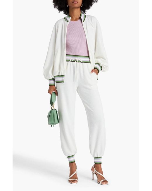 Zimmermann White Textured Stretch-jersey Track Pants