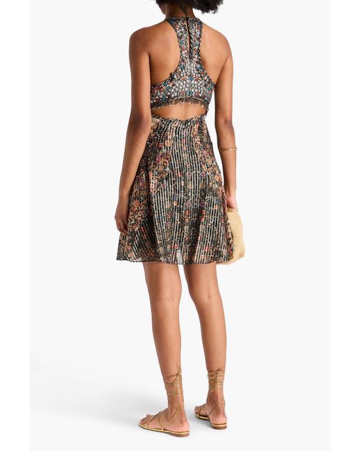 Isabel Marant Black Orfra Metallic Fil Coupé Silk And Lurex-blend Mini Dress