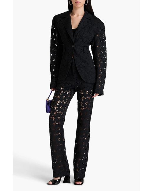 ROTATE BIRGER CHRISTENSEN Black Corded Lace Blazer