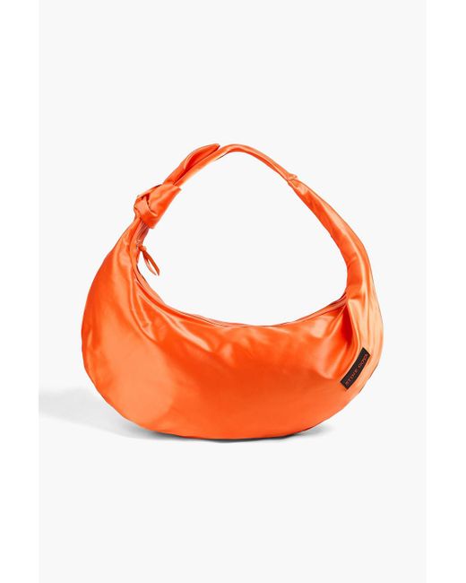 Stine Goya Orange Jannis Knotted Satin Shoulder Bag