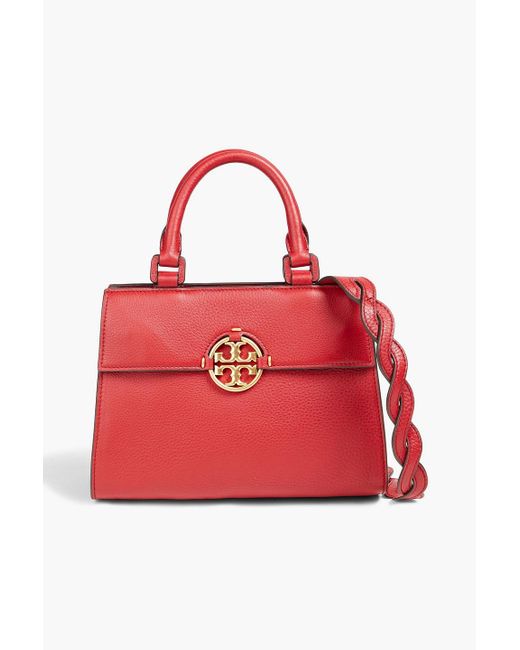Tory Burch Red Miller Pebbled-leather Tote