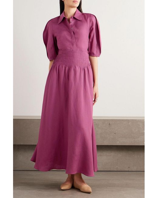 Gabriela Hearst Pink Sansi Linen Shirt