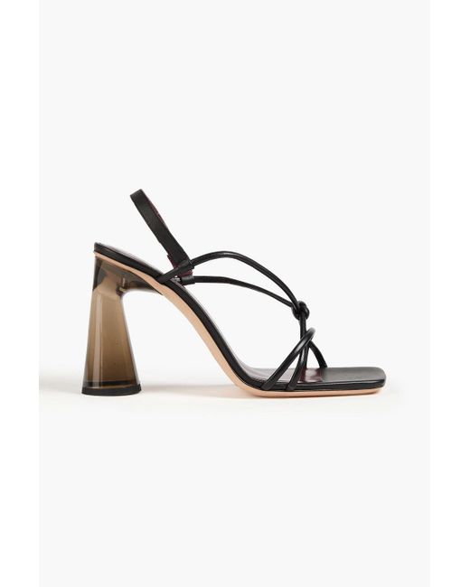 Staud Black Leanne Knotted Leather Sandals