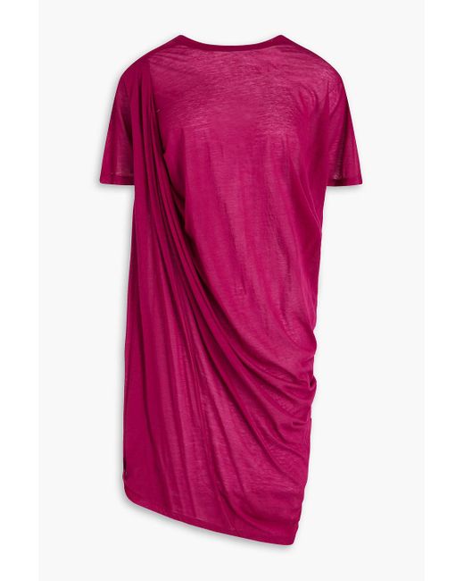 Rick Owens Pink Oversized Draped Cotton-jersey T-shirt