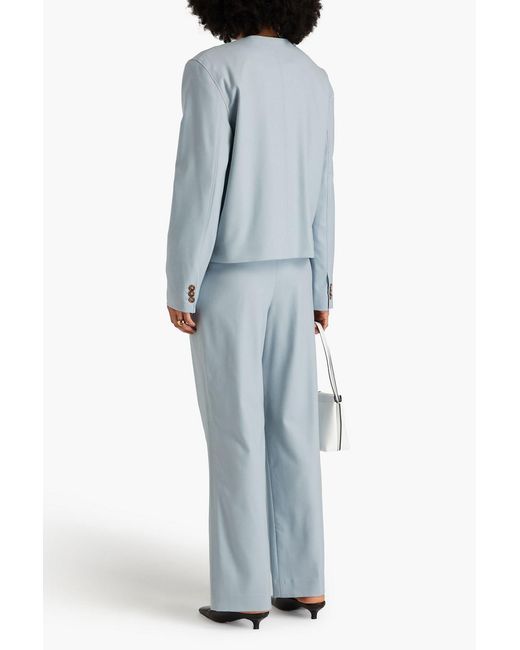 Loulou de Saison Blue Fogo Wool-blend Twill Jacket