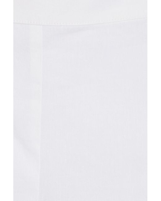 Theory White Linen-blend Shorts