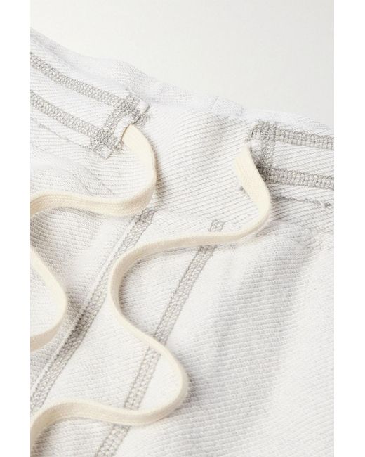 Greg Lauren White Slim-Fit Paneled Cotton-Jersey Sweatpants for men