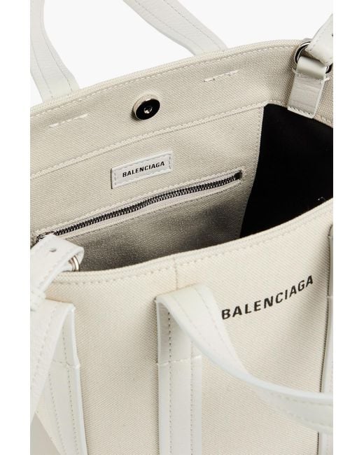 Balenciaga Everyday 2.0 Xs North-south Leather-trimmed Canvas Tote