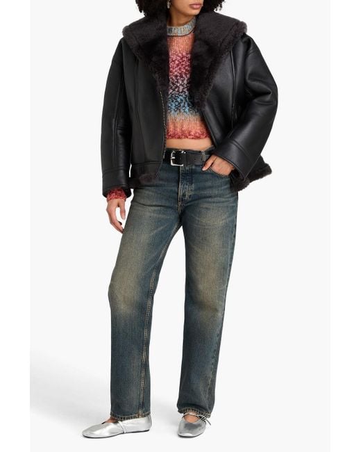 Acne Black Jacke aus shearling