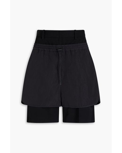 J.W. Anderson Blue Layered Taffeta And Wool-Twill Shorts