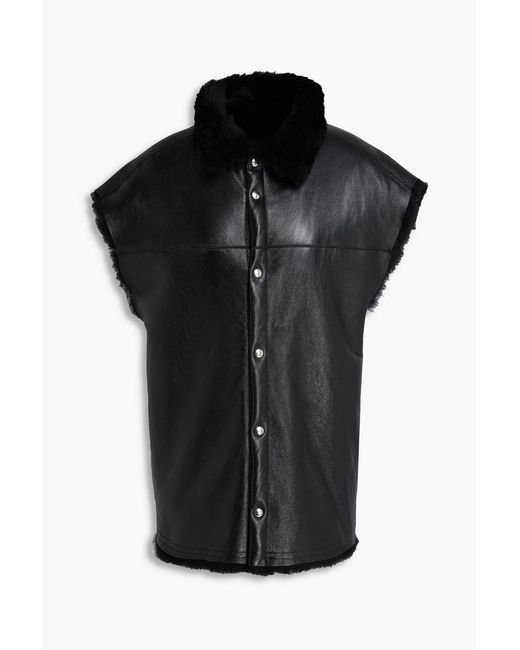 IRO Black Shearling Vest