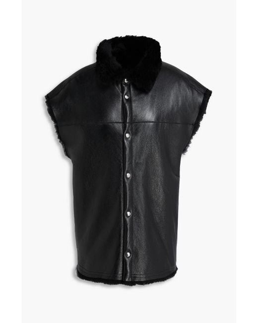 IRO Black Shearling Vest