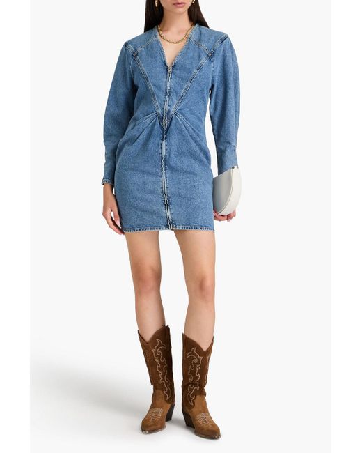 IRO Blue Minikleid aus denim mit falten