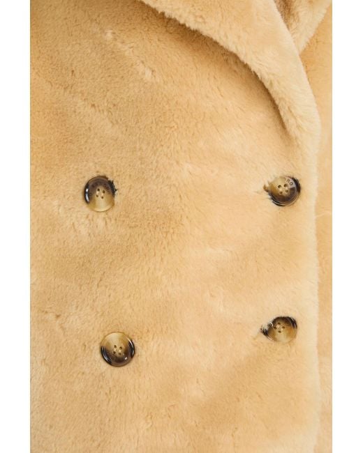 Sandro Natural Double-Breasted Plush Jacket