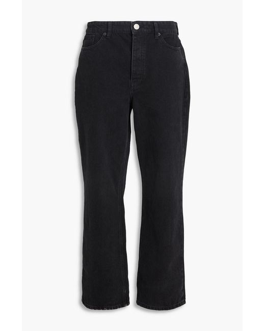 By Malene Birger Black Cropped High-Rise Straight-Leg Jeans