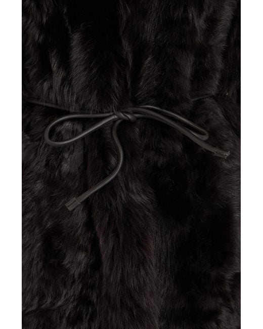 Zimmermann Black Belted Shearling Coat