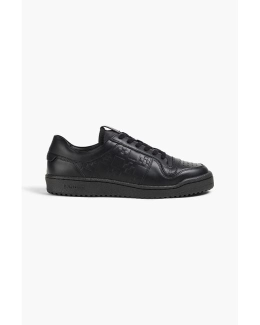 Sandro Black Embossed Leather Sneakers for men